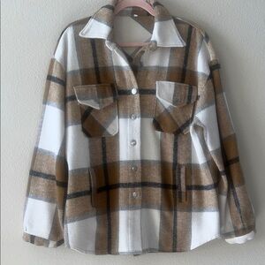 Plaid Button-Up Jacket/ Shacket size XL GUC